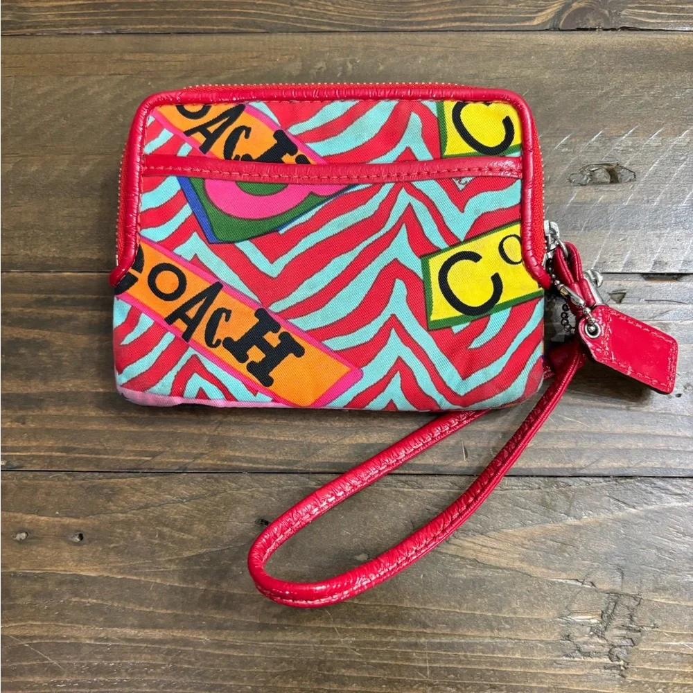 Coach Poppy Graffiti Wristlet